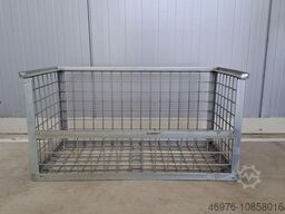Gitterbox / 820x420x420mm / Stapelbar / verzinkt / Maschenweite: 54x54 mm