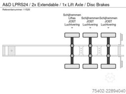 A&D LPRS24 / 2x Extendable / 1x Lift Axle / Disc Br...