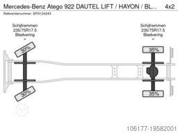 Mercedes-Benz Atego 922 DAUTEL LIFT / HAYON / BLATT-BLATT/LAM...