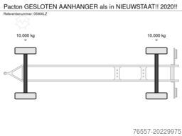 Pacton GESLOTEN AANHANGER  als in NIEUWSTAAT!! 2020!!