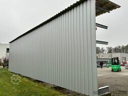 Kragarmregal mit Dach & Rückwand H:400cm Fuß + 3 Ebenen