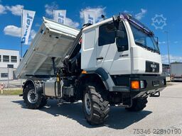MAN L90 18.284 4x4 LOF Kipper/Kran/47 tkm/HA gelenkt