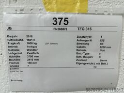 Jungheinrich TFG 316 | 1600kg | 3700mm | ISS | 1604h