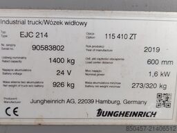 Jungheinrich EJC 214 4.1m/ 2019y/ 3108mh Batt2025