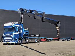 Scania R520 V8 8x2/6 / HMF 70 tm + JUMBO AANHANGER