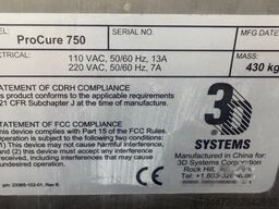 3D Systems Procure 750 UV Oven