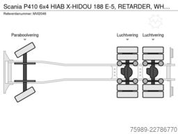 Scania P410  6x4 HIAB  X-HIDOU 188 E-5, RETARDER, WHEE...