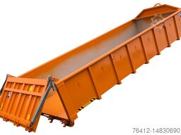 A1 Container Normbehälter 15 m³ Pendelklappe abklappbar und federentlastet RAL 2011 (Tieforange)