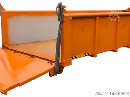 A1 Container Normbehälter 15 m³ Pendelklappe abklappbar und federentlastet RAL 2011 (Tieforange)