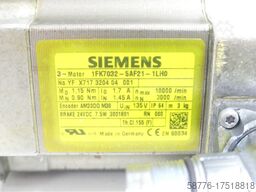 Siemens 1FK7032-5AF21-1LH0 Synchronservomotor SN:YFX717320404001