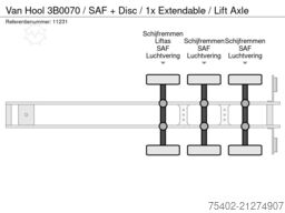 Van Hool 3B0070 / SAF + Disc / 1x Extendable / Lift Axle