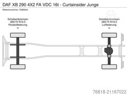 DAF XB 290 4X2 FA VDC 16t - Curtainsider Junge