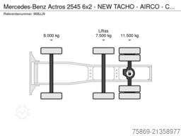 Mercedes-Benz Actros 2545 6x2 - NEW TACHO - AIRCO - CAB HEATE...