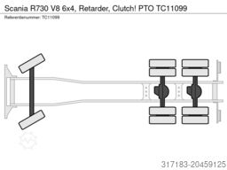 Scania R730 V8 6x4, Retarder, Clutch! PTO