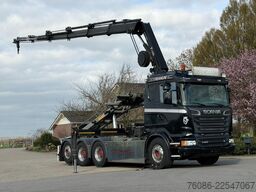 Scania R580 V8 8x4 !!TRIPLE HIAB 24 TM CRANE!!CONTAINE...