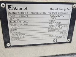 VALMET SISU 420DSJPL diesel pump 165 HP 358m3/h   KSB ETANORM Mx125-25