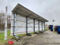 Kragarmregal mit Dach & Rückwand H:400cm Fuß + 3 Ebenen