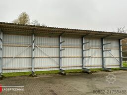 Kragarmregal mit Dach & Rückwand H:400cm Fuß + 3 Ebenen