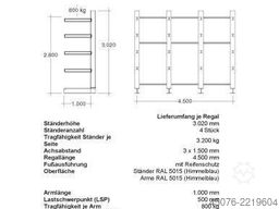 Kragarmregal OHRA 3m Höhe Ausleger 800 kg