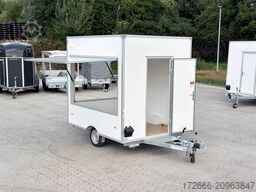 Blyss H15252HN | WEISS 250X203X230CM 1500KG VERKAUFSANHÄNGER | 2X VERKAUFSKLAPPE