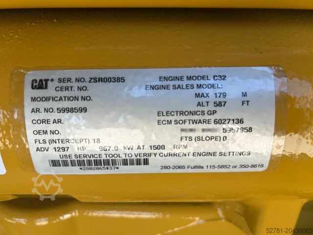 Aggregat Caterpillar DE1100GC - 1.100 kVA Standby Generator - DPX-18225