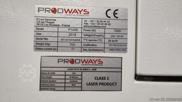 3D SLS printer, 30 W, 32L Prodways ProMaker P1000