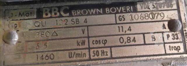 Electric motor 5.5 kW 1460 Rpm BBC QU132SB4