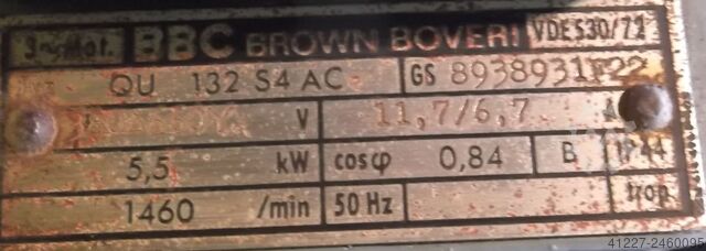 Electric motor 5.5 kW 1460 Rpm BBC QU132SB4