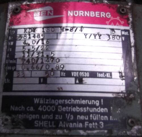 Electric motor 4/16 kW 740/1470 Rpm BEN KDY180M-8/4