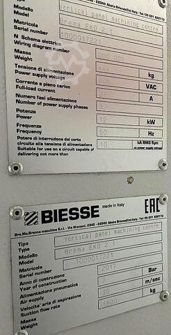 Vertical wood machining center BIESSE BREMA EKO 2.1