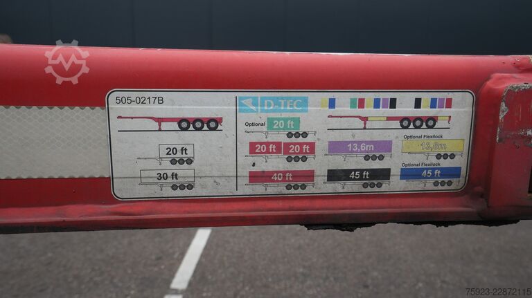 Containertransport D-tec VCC-01 FLEXITRAILER MULTI CONTAINER CHASSIS