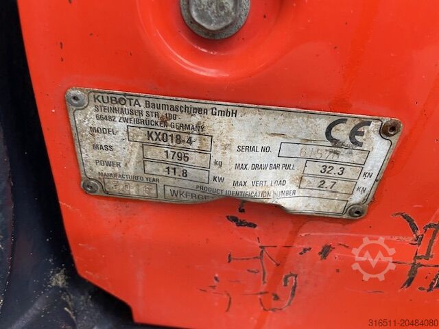 Minibagger Kubota KX018-4 inkl.Hammer & Löffel !!!