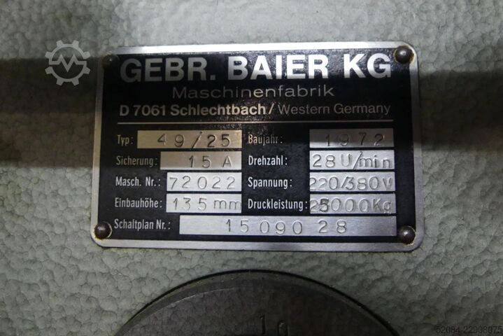 BAIER hot stamping press Baier 49/25