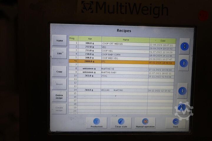 2015 MultiWeigh MW 16 (3-MIX) multihead weigher with memory buckets Multiweigh MW 16 3-MIX