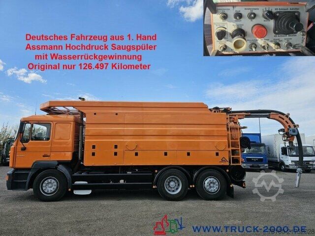 Vacuum tank truck MAN 26.464 ASSMANN HD Saugspüler+Wasserrückgewinner