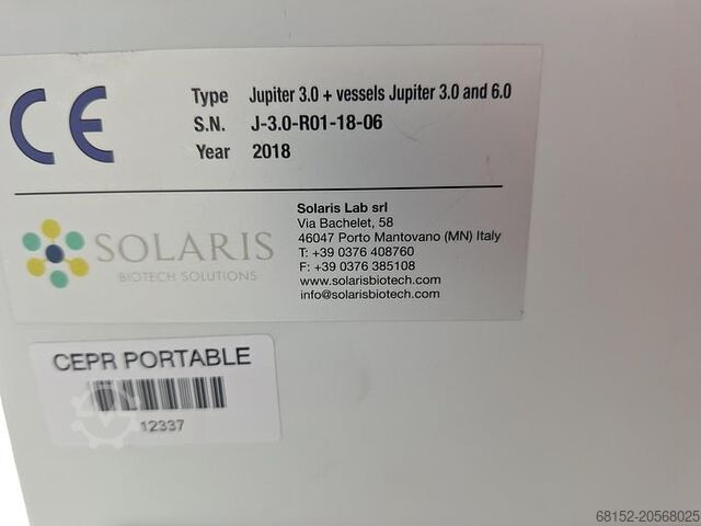 Solaris Biotech Solution Jupiter 3.0 Fermenter Solaris Jupiter 3.0