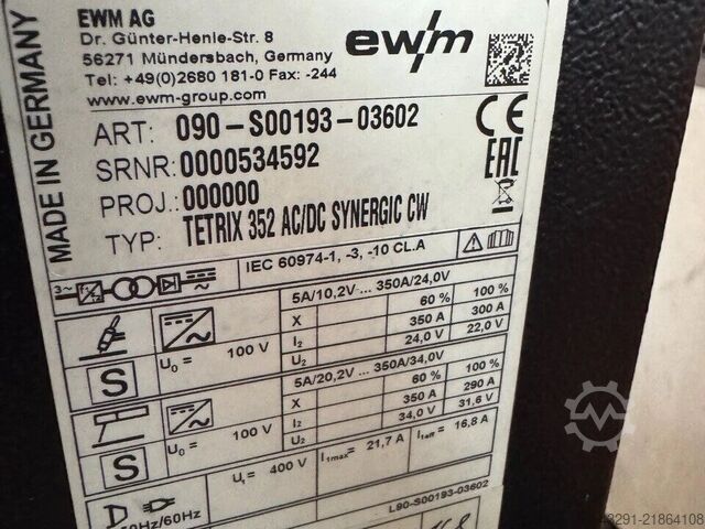 Schweißgerät EWM Tetrix T352 AC/DC