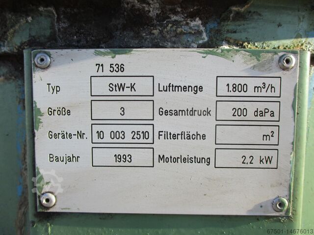 Absauganlage Filteranlage absaug RSA STW-K 1800m3/h (2675)