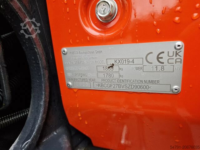 Mini excavator Kubota KX019-4 Hi-spec (NIEUW)
