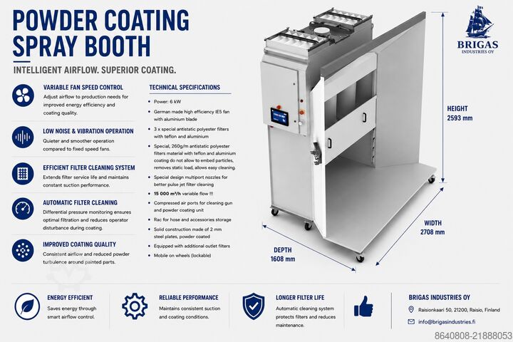 Powder coating Booth Brigas Industries W-2703 Helsinki