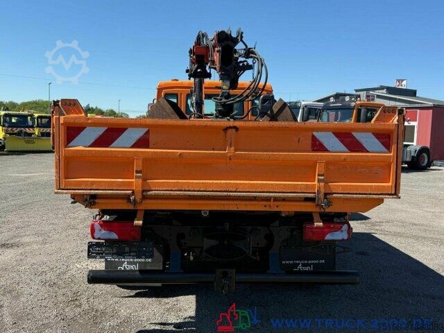 Three-sided tipper truck MAN TGL 12.220 Meiller Atlas Kran 5+6 Steuerk 146TKM