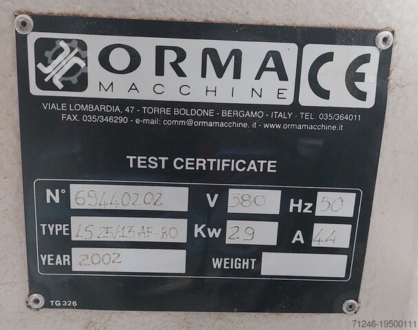 Veneer press Ormamacchine LS 25/13 AF BO