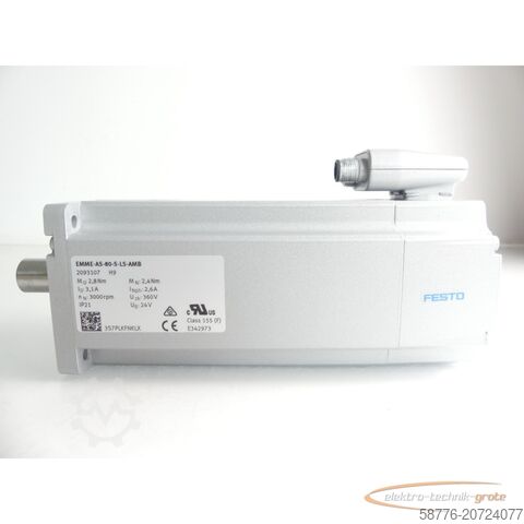 Component Festo EMME-AS-80-S-LS-AMB Servomotor 2093107 H9 SN: 3S7PLKFNKLX