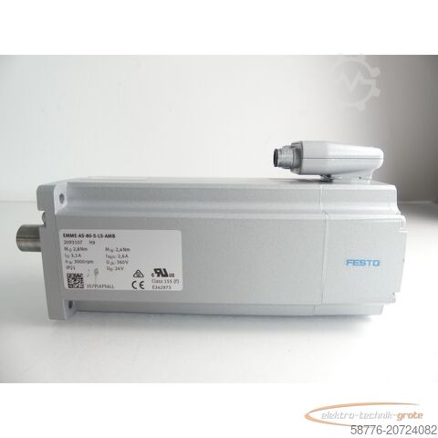 Component Festo EMME-AS-80-S-LS-AMB Servomotor 2093107 H9 SN: 3S7PLKFS6LL