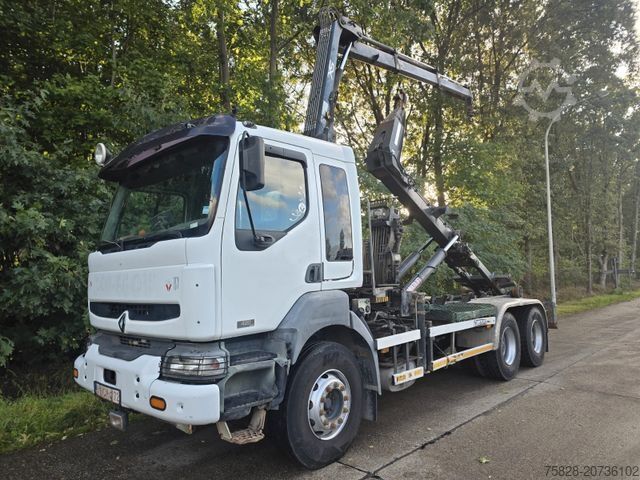 Abrollkipper RENAULT Kerax 420 dci/Kran Hiab 080B-2/ Multilift Haken