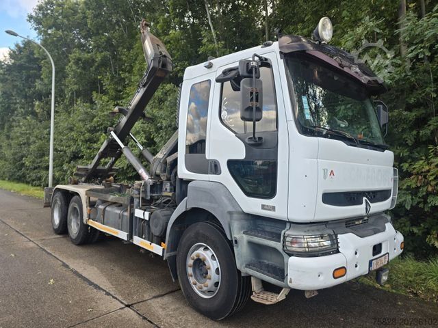 Abrollkipper RENAULT Kerax 420 dci/Kran Hiab 080B-2/ Multilift Haken