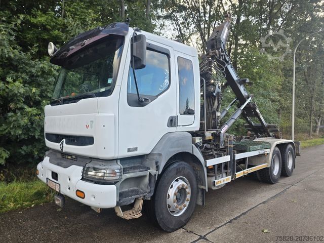 Abrollkipper RENAULT Kerax 420 dci/Kran Hiab 080B-2/ Multilift Haken