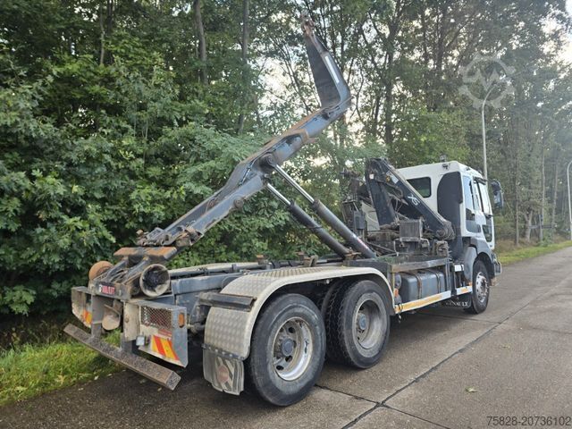 Abrollkipper RENAULT Kerax 420 dci/Kran Hiab 080B-2/ Multilift Haken
