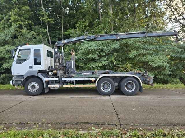 Abrollkipper RENAULT Kerax 420 dci/Kran Hiab 080B-2/ Multilift Haken