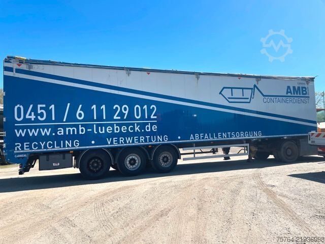 Walking floor semitrailer CARNEHL ca. 91m³ Schubbodenauflieger / Funk / 1. Hand!